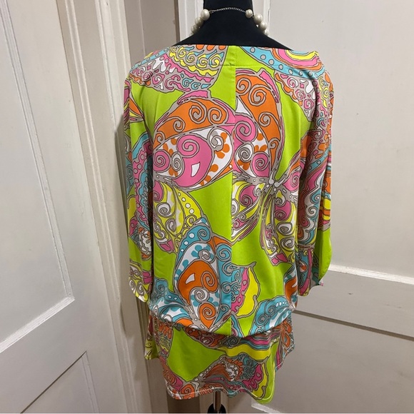 Trina Turk Vibrant Swirl Design Swim Cover Up / Dress - Picture 12 of 13